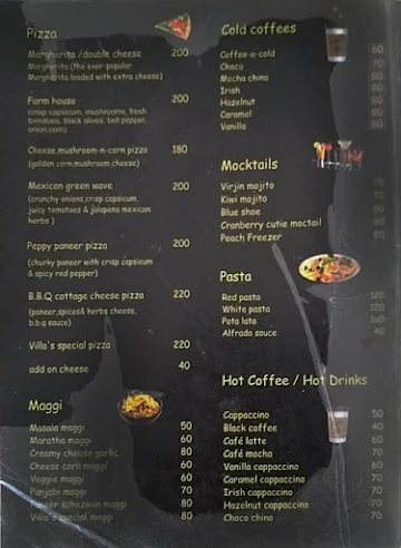 Bala's Cafe menu 