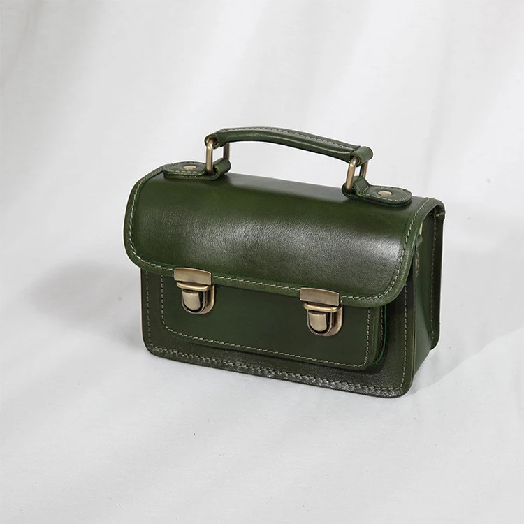 Bolso Cambridge de cuero de vaca de capa superior curtido vegetal, duradero y elegante, ideal para uso diario y viajes.