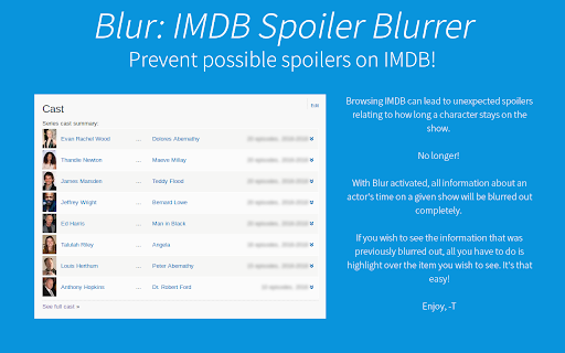 Blur: IMDB Episode Blurrer