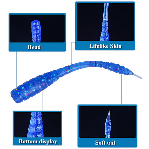 Title 4, 50 Luya 0.4G Soft Worms 4.5Cm Artificial Lure M...