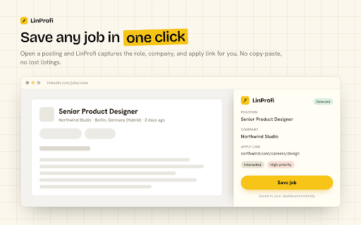 LinProfi: Job Application Tracker screenshot 1