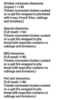 The Arabian Shawarma menu 3