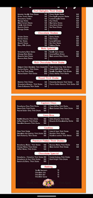 The Thickshakes menu 1