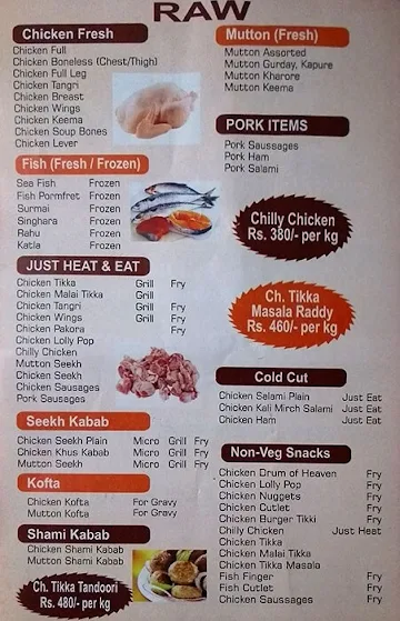 Zaika Chandni Chowk menu 