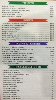 Ritzz Continental Corner menu 1