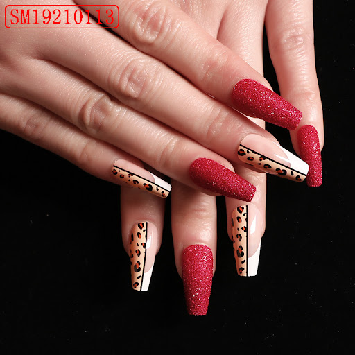 Title 6, French Leopard Print Ballet Fake Nail Patch Set...