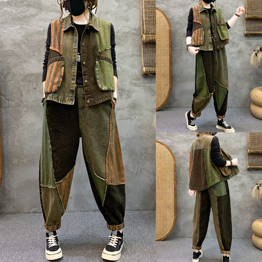 Title 1, Retro Distressed Frayed Stitching Vest Womens ...