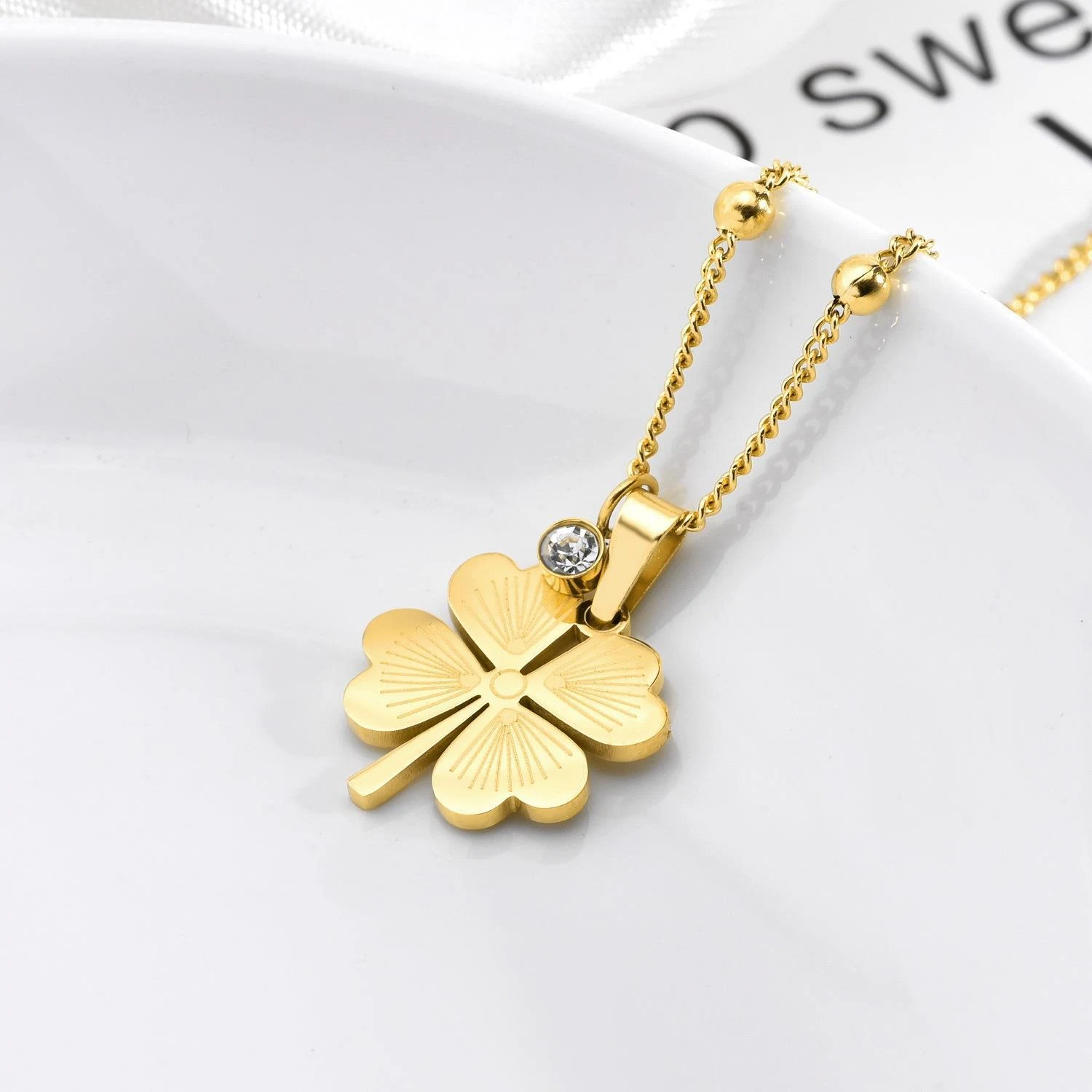 Title 5, Diamanten holle patroon liefde klaver ketting, ...