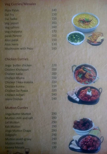 Jinga dharbar menu 