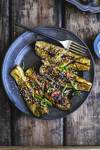 Miso roasted aubergine.