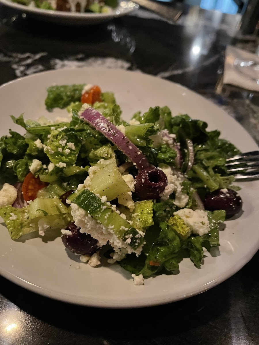 Greek salad - whole bowl is ginormous.