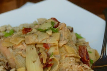 Slow Cooker 4-Ingredient Goddess Chicken with Artichokes & Sun Dried Tomatoes
