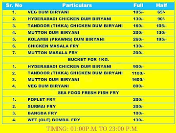 Mh-12 Biryani House & Sea Food Fishes menu 