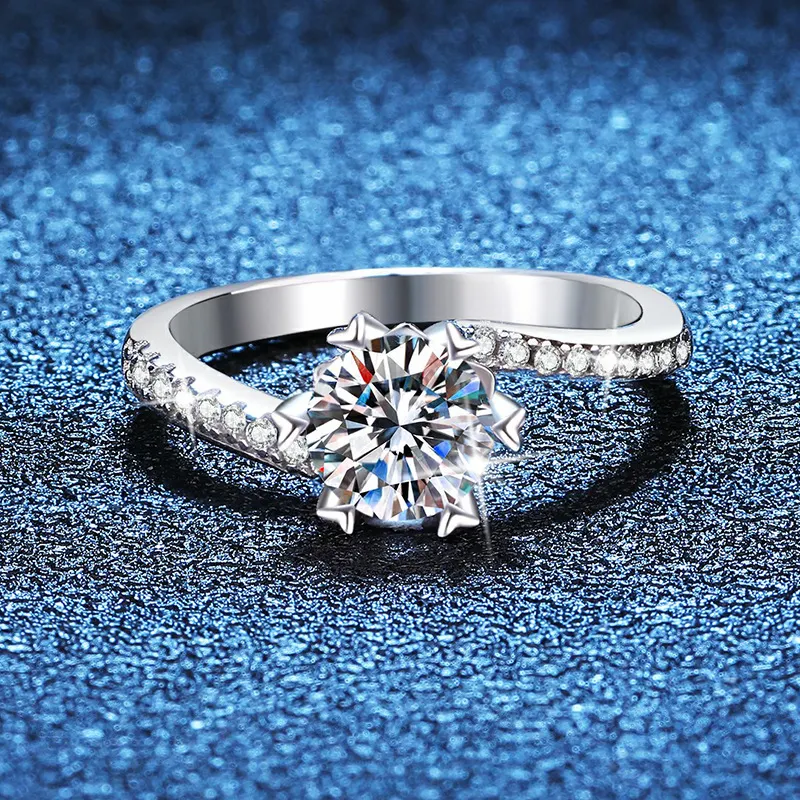 S925 Sterling Zilveren Moissanite Ring Dames Schitterende Glans Tijdloos Design Perfect Sieraad voor haar