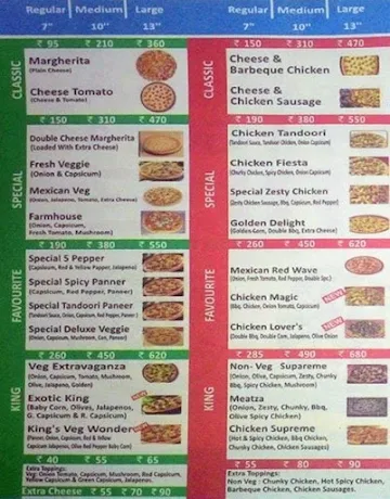 Da Pizza Corner menu 