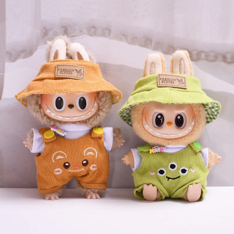 Cartoon Pendant Suspender Pants Hat Doll Clothes Set for Dressing and Decorating Dolls. A charming and fun outfit for cr