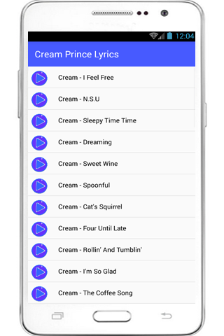 Cream Prince Lyrics Screen 2