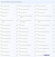 Haldiram's Sweets and Namkeen menu 1