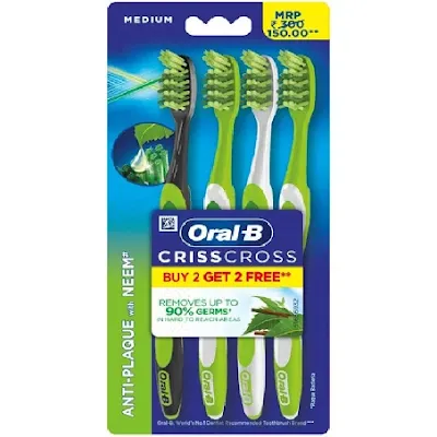 Oral-B 123 Neem Extract Toothbrush - 4 pcs