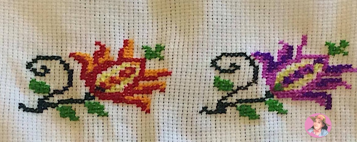 Flowers in cross stitch 