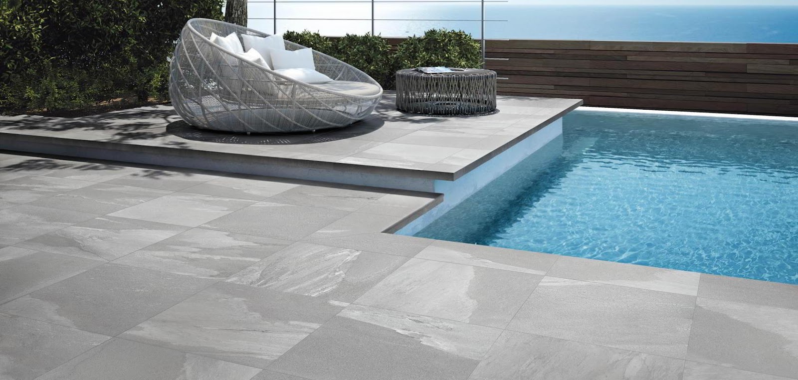 Outdoor Pool Tiles, White Matt Tiles