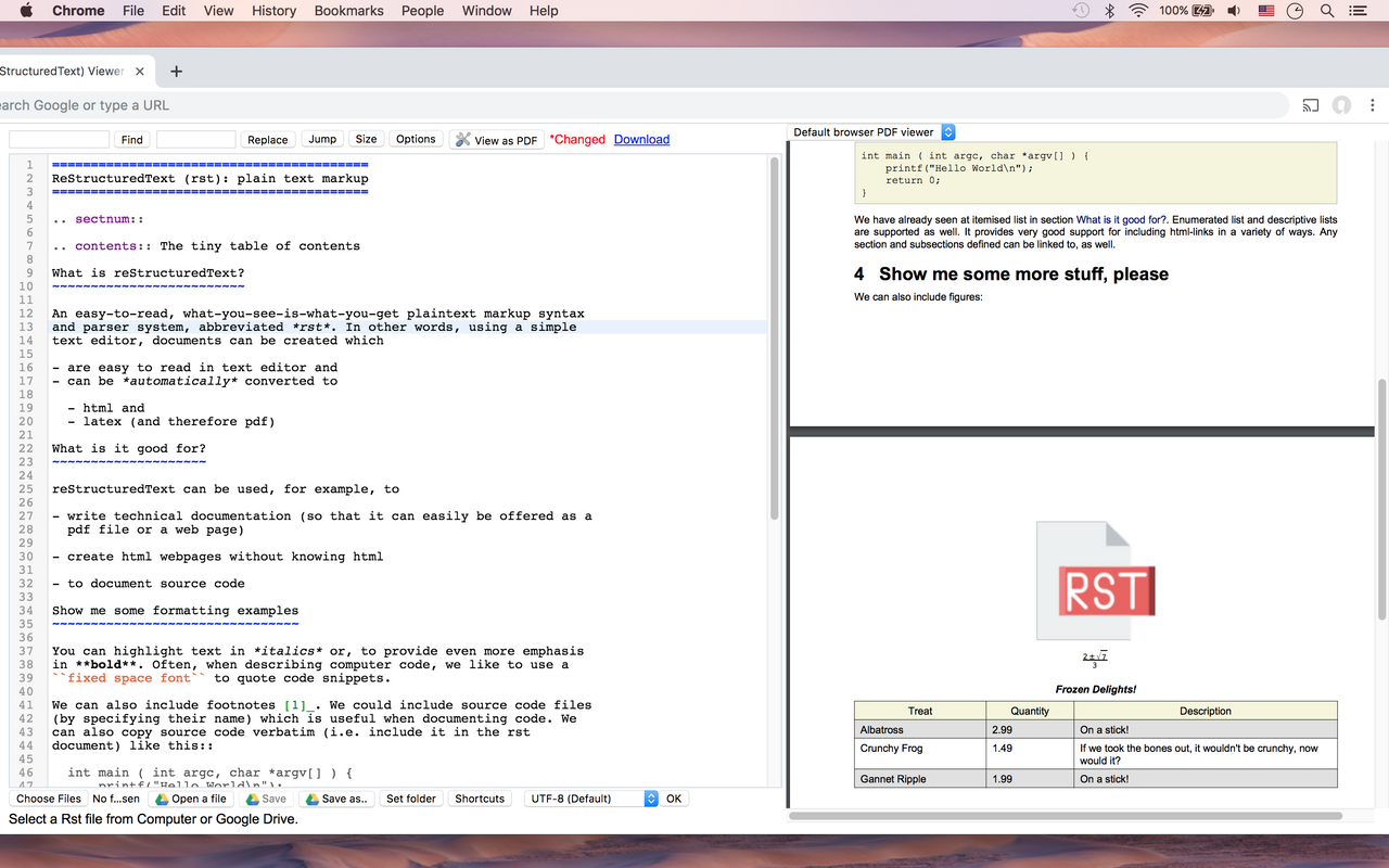 RST (reStructuredText) Viewer and Editor