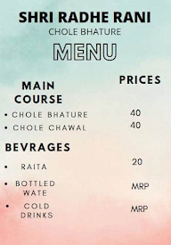 Shri Radhe Rani Restaurant menu 1