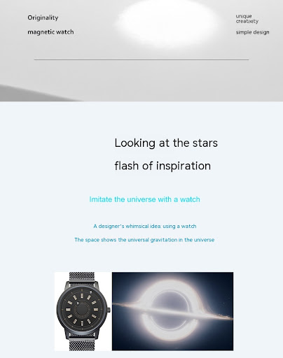 Title 3, Mens Magnetic Watch Quartz Original Band 40mm ...