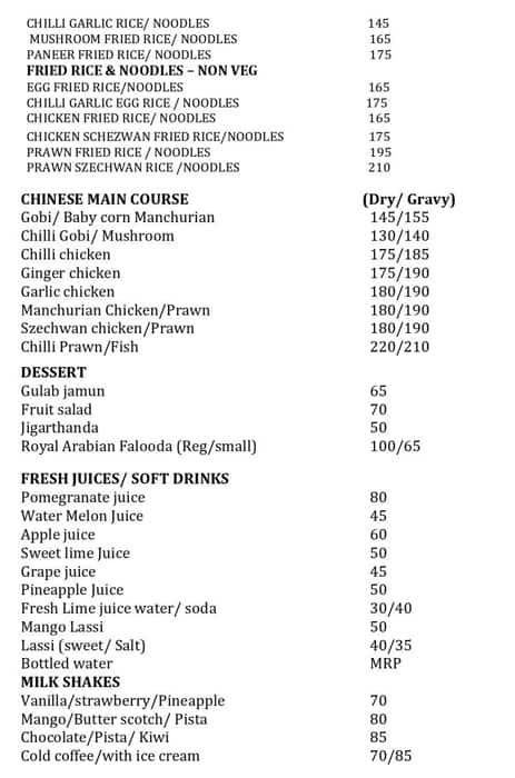 Madras Masala & Tawa Kitchen menu 