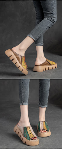Title 5, Womens colored flat bottom slippers with EVA f...