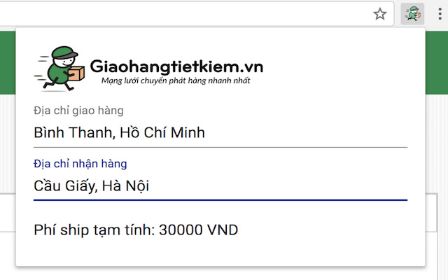 Giao hàng tiết kiệm chrome extension