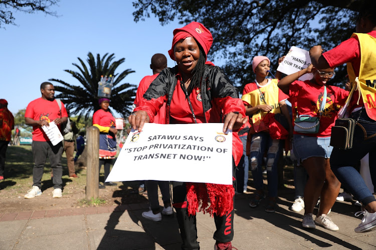 Satawu is planning another protest over the mooted privatisation of Transnet. File photo.