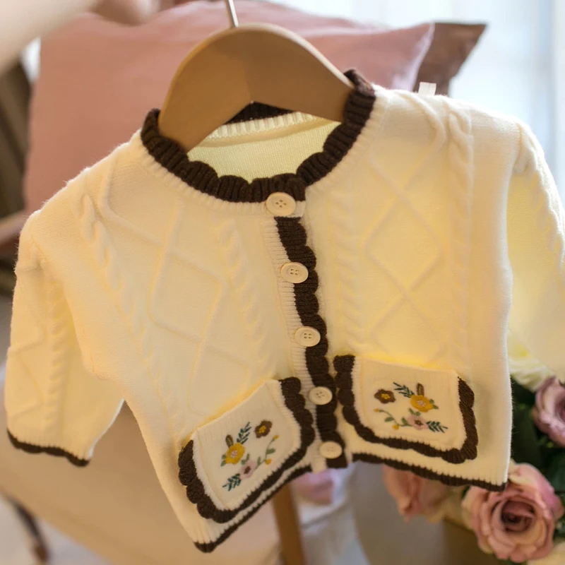 Title 7, Meisjes cardigan met ronde hals en zak, comfort...