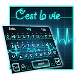 Cover Image of Download Neon Blue Heartbeat Keyboard 4.5 APK