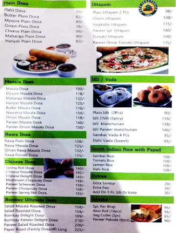 Dosa n Chinese menu 