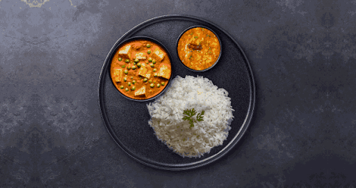 Fam's Favorite Matar Paneer - Rice Thali