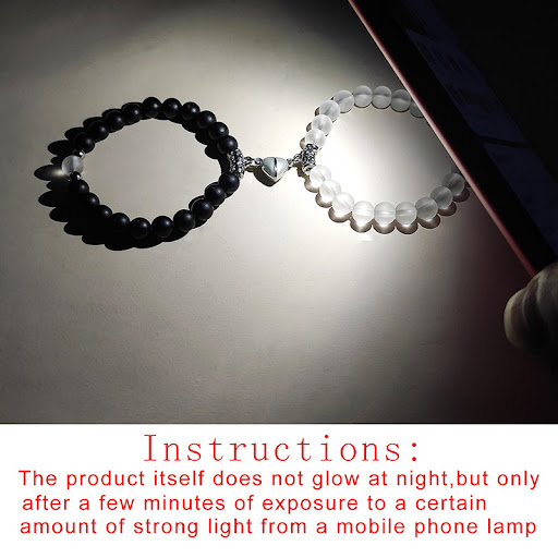 Title 4, Luminous Heart Couple Ornament Bracelet A roman...