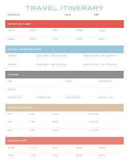 Flight Lodging Events - Travel Itinerary item