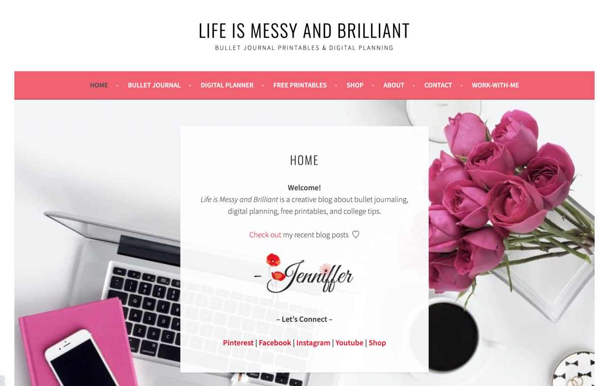 Life Is Messy and Brilliant — sells digital products for creative planners