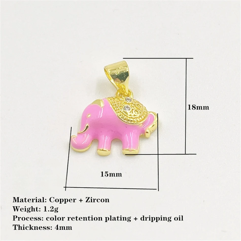 Collier pendentif éléphant en zircone incrusté de cuivre. Un bijou élégant et porte-bonheur, parfait pour offrir ou se faire plaisir.