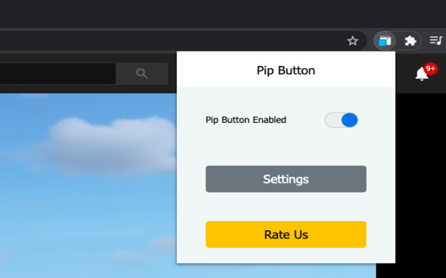 Pip Button chrome extension