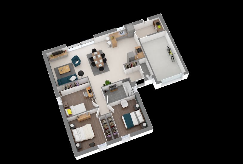  Vente Terrain + Maison - Terrain : 437m² - Maison : 90m² à Heugas (40180) 
