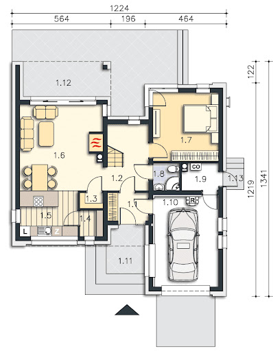 Buxton III DCP218b - Rzut parteru