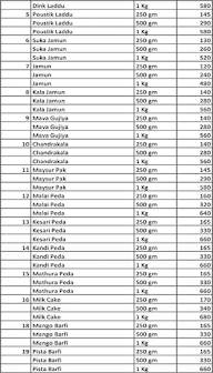 Mithi Mithas menu 3