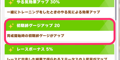 ウマ娘_初期絆ゲージが高いサポートを編成する