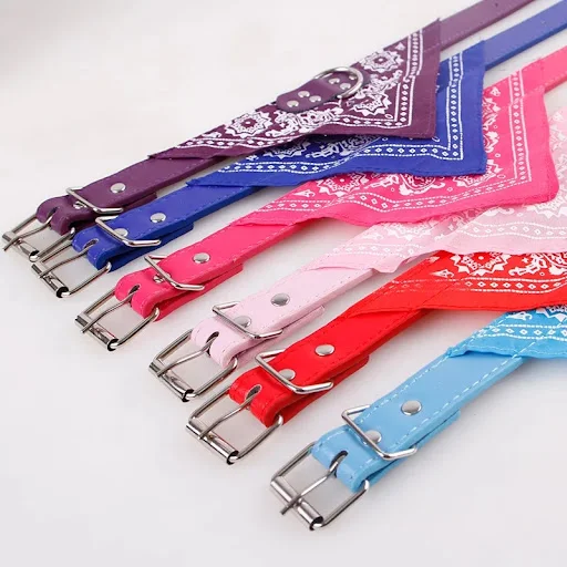 Adjustable Dog Collars Puppy Bandana for Small Dogs Slobber Towel Outdoor Cat Collar Print Bibs Scarf Puppy Collar Necke