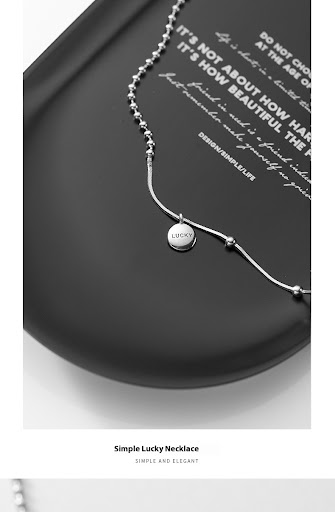 Title 4, Lucky Letter Round Necklace for Women, Niche Cl...