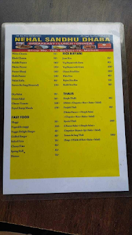 Nehal Sandhu Dhaba menu 3