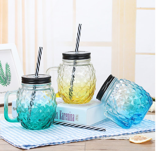 Title 2, Water cup, pineapple cup, mason jar, glass bott...