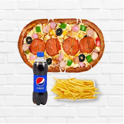 Chicken Supreme Pizza + Pepsi+ Fries